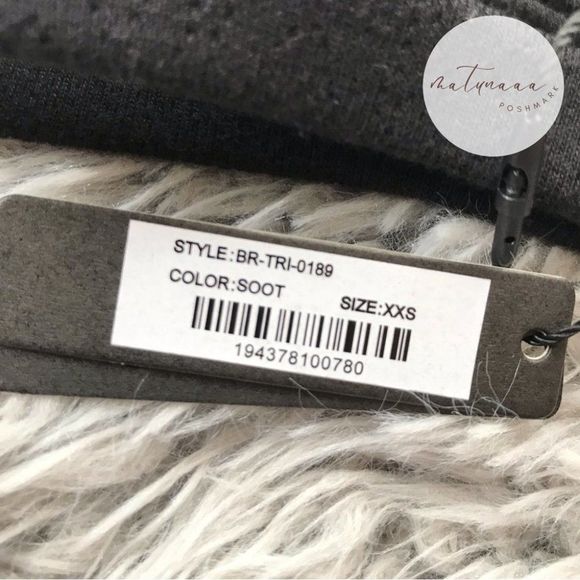 Skims Pointelle Logo Triangle Bralette in Soot XXS - Picture 3 of 3